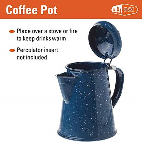 GSI Outdoors Enamel Coffee Pot to Store Hot Coffee, Tea for Camping & Farmhouse - 8 Cup in Saudi Arabia