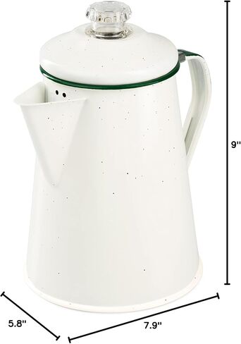 GSI Outdoors Percolator Coffee Pot | Enamelware Campfire Coffee Boiler Kettle for Outdoor Camping Cookware, Cabin, RV, Kitchen, Hunting & Backpacking in Kuwait