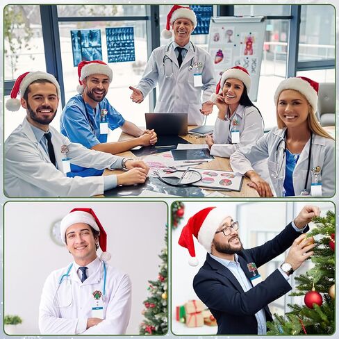 Xylolfsty 4PCS مضحك عيد الميلاد شارة بكرات الاكريليك قابل للسحب ممرضة شارة حامل مع التمساح كليب بريق الرنة ثلج الزنجبيل شجرة عيد الميلاد لطيف شارة بكرة للممرضة طالب المعلم هدية in Kuwait
