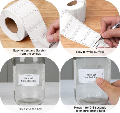 1100pcs Food Storage Stickers,2 Roll Removable Freezer Labels,1.18 x 2.36In Refrigerator Date Paper Labels Waterproof Oil Stickers Food Label to Write on for Container Kitchen Restaurant,Red in Saudi Arabia