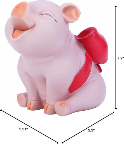 حصالة على شكل خنزير مع عقدة زرقاء على شكل فيونكة، حصالة عملات معدنية على شكل خنزير جميل من H&W، حصالة نقود إبداعية مقاومة للكسر، يمكنها تخزين 1000 عملة معدنية in Kuwait