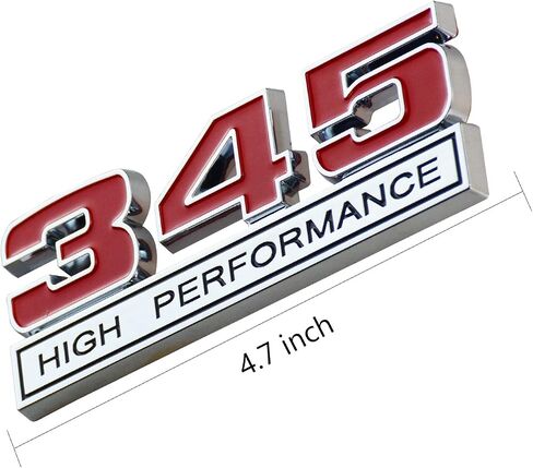 2Pc 345 V8 5.7 Liter Engine High Performance Emblem Badge Logo Chrome Black Red in Saudi Arabia