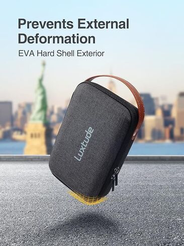 حافظة صلبة فاخرة متوافقة مع صانع ملصقات بلوتوث DYMO LetraTag 200B، جيب شبكي إضافي لأشرطة الملصقات والبطاريات من Letratag، أسود، حافظة فقط in Kuwait