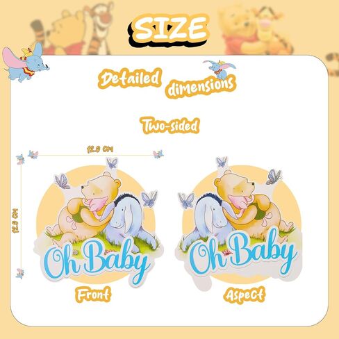 MEMOVAN Winnie Cake Topper Welcome Oh Baby Acrylic Cake Cupcake Toppers Classic The Pooh Bear Baby Shower Birthday Cake Topper Decorations for Winnie Bee Party Supplies in Kuwait