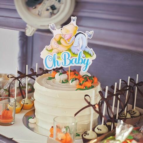 MEMOVAN Winnie Cake Topper Welcome Oh Baby Acrylic Cake Cupcake Toppers Classic The Pooh Bear Baby Shower Birthday Cake Topper Decorations for Winnie Bee Party Supplies in Kuwait