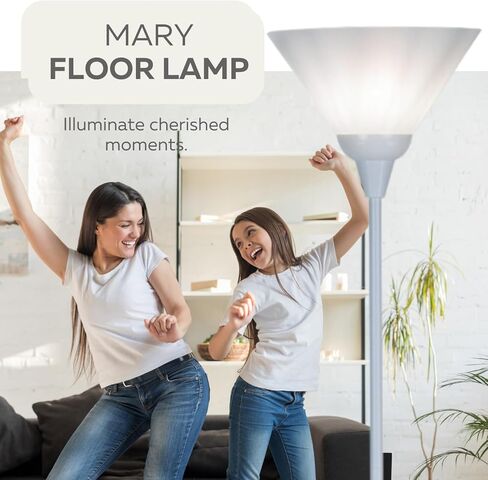 Floor Lamp by Light Accents - Mary Floor Lamp for Living Rooms - Standing lamp - Pole Light - Torchiere Floor Lamp - Bedroom Floor Lamp (Black) in Kuwait