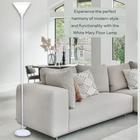 Floor Lamp by Light Accents - Mary Floor Lamp for Living Rooms - Standing lamp - Pole Light - Torchiere Floor Lamp - Bedroom Floor Lamp (Black) in Kuwait