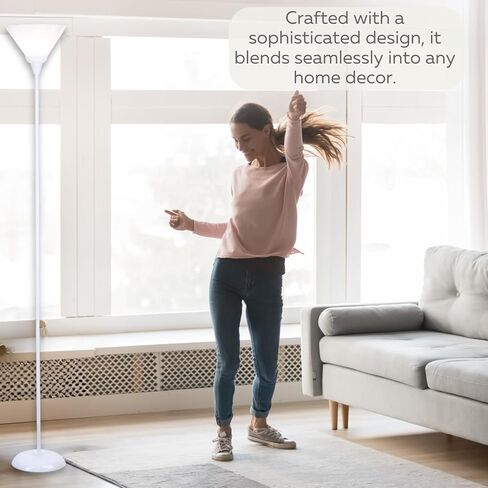 Floor Lamp by Light Accents - Mary Floor Lamp for Living Rooms - Standing lamp - Pole Light - Torchiere Floor Lamp - Bedroom Floor Lamp (Black) in Kuwait