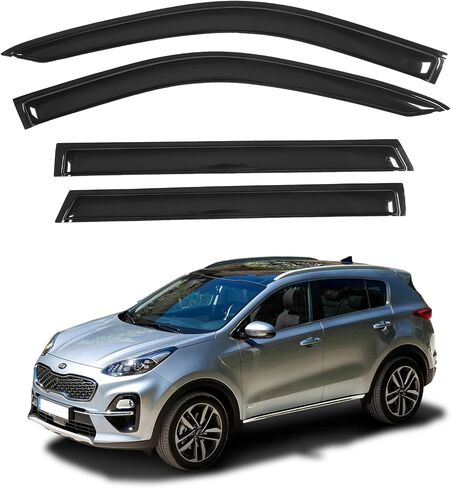 KELCSEECS Window Visors Rain Guards Compatible with Kia Sportage 2022 2021 2020 2019 2018 2017 Vent Window Visors Shades Extra Durable Window Deflectors for Sportage 2017-2022, 4pcs Accessories Black in Saudi Arabia