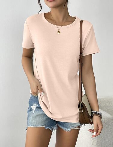 Womens 3 Pack T Shirts Basic Short Sleeve Tees Crewneck Fashion Tops Loose in Saudi Arabia