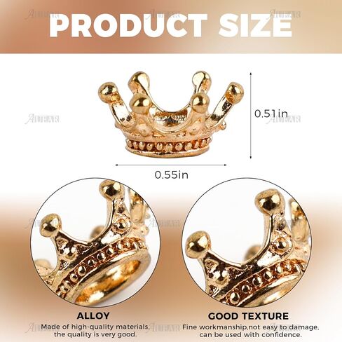 AUEAR, 3D Mini Lovely Crown Charms Findings Vintage Alloy Pendants for Jewelry Making DIY Crafting in Saudi Arabia