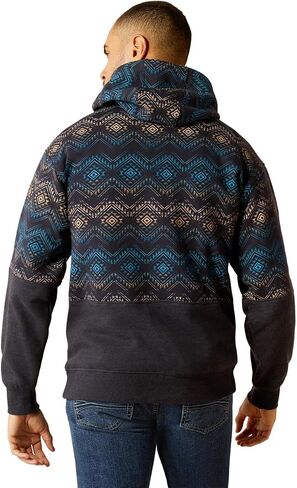ARIAT Mens Navy Color Block Hoodie in Saudi Arabia
