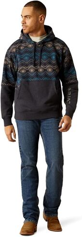 ARIAT Mens Navy Color Block Hoodie in Saudi Arabia
