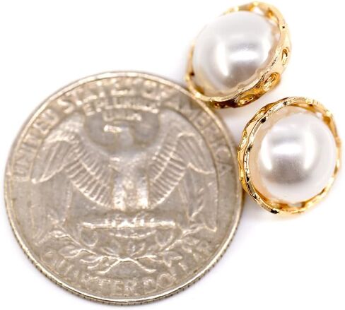 Mini Size Exquisite Faux Pearl Decorative Sewing Shank Buttons 20 Pcs - 12.5mm, 1/2" -Small in Saudi Arabia