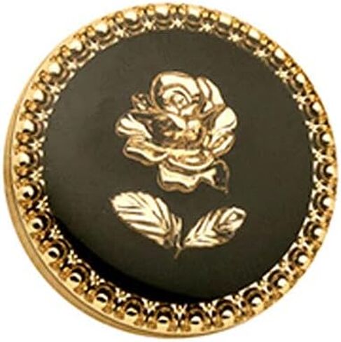 5pcs Vintage Round Retro Gold Metal Rose Flower Pattern Buttons for Clothes Coats Decoration (Ligh Black Gold, 23mm) in Kuwait