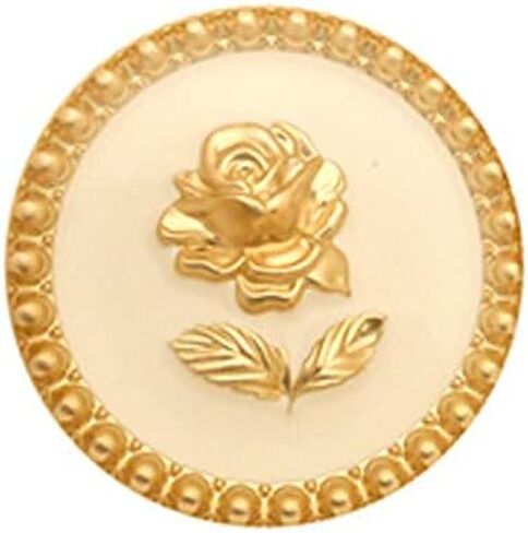 5pcs Vintage Round Retro Gold Metal Rose Flower Pattern Buttons for Clothes Coats Decoration (Ligh Black Gold, 23mm) in Kuwait