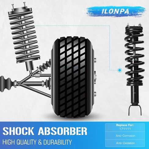 171111 Front Complete Strut Coil Spring Assembly Compatible with 2006-2008 Dodge Ram 1500 4WD 5-Lug Shock Absorbers in Saudi Arabia