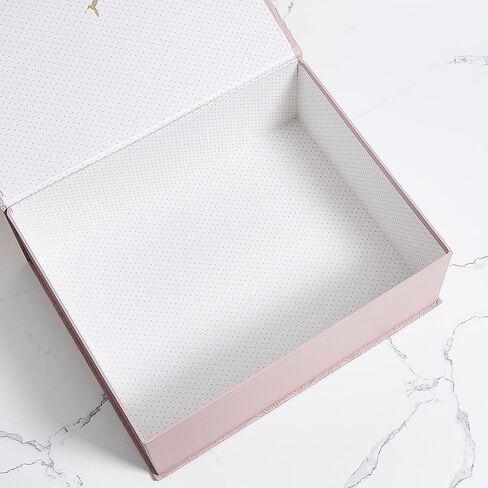 Papyrus Decorative Storage Boxes, Home Decor Box, Nesting Gift Box Set of 4 with Gold Foil Accents and Grosgrain Ribbons, Pink Mushroom Print in Saudi Arabia