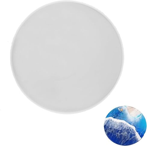 قوالب راتينج السيليكون، قوالب صينية دائرية مقاس 11.8 بوصة قوالب راتنجات الإيبوكسي السيليكون المستديرة لصب الراتنج، حامل مجوهرات DIY، ديكور المنزل in Kuwait