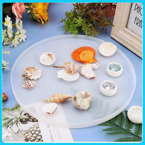 قوالب راتينج السيليكون، قوالب صينية دائرية مقاس 11.8 بوصة قوالب راتنجات الإيبوكسي السيليكون المستديرة لصب الراتنج، حامل مجوهرات DIY، ديكور المنزل in Kuwait