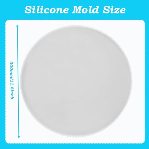 قوالب راتينج السيليكون، قوالب صينية دائرية مقاس 11.8 بوصة قوالب راتنجات الإيبوكسي السيليكون المستديرة لصب الراتنج، حامل مجوهرات DIY، ديكور المنزل in Kuwait