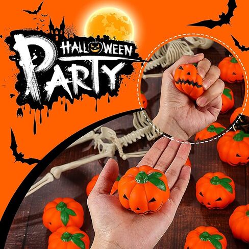 40 Pieces Halloween Pumpkin Stress Balls Slow Rising Stress Relief Balls Mini Foam Stress Ball for Anxiety Stress Relief Halloween Party Favors Prizes Gifts Bag Fillers in Kuwait
