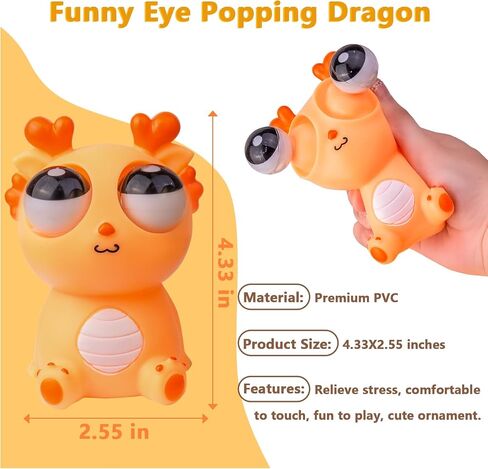 Squeezy Dragon Pop Out Eyes Toys, Eye Popping Dragon Stress Relief Toy for Christmas Birthday Gift Party Favors in Saudi Arabia