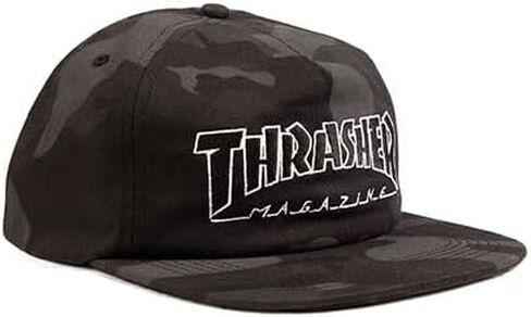 قبعة Thrasher Magazine للرجال باللون الأسود المموه Snapback مقاس واحد in Kuwait