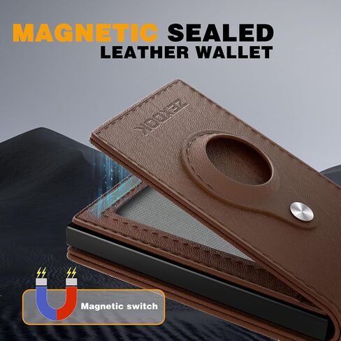 محفظة Airtag محفظة RFID تحجب الحد الأدنى من الجلد محفظة Airtag جلدية رفيعة للغاية مع حامل بطاقات منبثق ذكي (أسود كربوني)... in Saudi Arabia