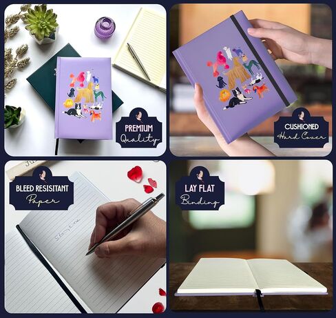 Elena Essex Journal for Women Men / 160 Pages/College Ruled Notebook / A5 Notebook with thick 160 Gsm Paper/Hardcover Journals for Writing/Cute Notebook/Notebook for Work & Notetaking in Saudi Arabia