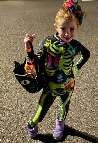 Kuriozud Kids Toddler Girls Halloween Costume Zipper Long Sleeve Skeleton Jumpsuit Little Girl Halloween Clothes Outfit in Kuwait