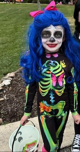 Kuriozud Kids Toddler Girls Halloween Costume Zipper Long Sleeve Skeleton Jumpsuit Little Girl Halloween Clothes Outfit in Kuwait