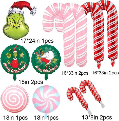 طقم قوس بالون عيد الميلاد الوردي، قوس بالون أخضر وردي لعيد الميلاد مع بالونات حلوى مايلر للأطفال في حفلات عيد الميلاد، وحفلات غرينتشماس، وديكورات أعياد الميلاد، وديكور السنة الجديدة in Kuwait