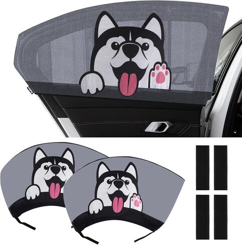 2 حزمة ظلال نافذة السيارة للطفل حماية من الأشعة فوق البنفسجية شبكة تنفس الطفل يغطي نافذة السيارة الجانبية ظلال الشمس عالمية تناسب تمتد ظلال الشمس حماية الخصوصية للأطفال الأسرة (23.6 "× 35.4") in Kuwait