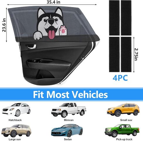 2 حزمة ظلال نافذة السيارة للطفل حماية من الأشعة فوق البنفسجية شبكة تنفس الطفل يغطي نافذة السيارة الجانبية ظلال الشمس عالمية تناسب تمتد ظلال الشمس حماية الخصوصية للأطفال الأسرة (23.6 "× 35.4") in Kuwait