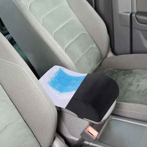MABOZOO Gel Car Armrest Cushion, Memory Foam car Center Console Cushion pad Auto Center Console Armrest Pillow with Cooling Gel for Most Car (Black) in Saudi Arabia