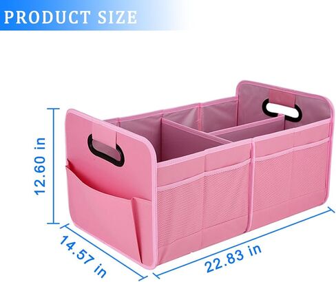 Mandark Car Trunk Organizer, Collapsible Automotive Trunk Storage Organizer with Multiple Compartments, Vehicle Interior Container Box Accessories, Universal for RV, SUV, Truck (Beige) in Kuwait