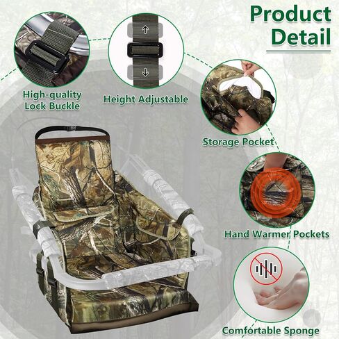 UQM Tree Stand Seat Replacement, Adjustable Treestand Seats for Hunting, Comfortable Hunting Tree Seat Fits Climber Deer Tree Stands in Kuwait