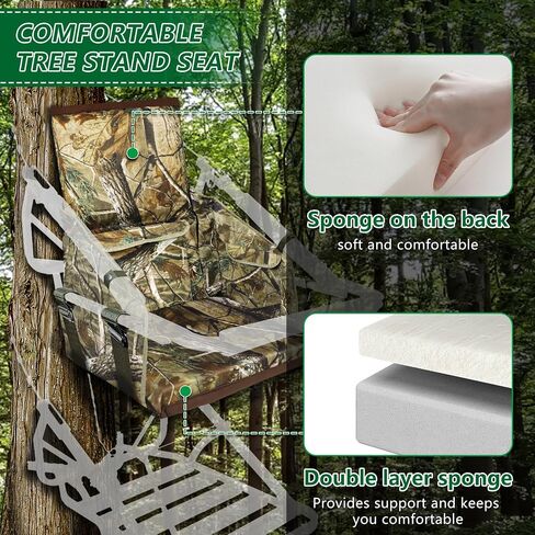 UQM Tree Stand Seat Replacement, Adjustable Treestand Seats for Hunting, Comfortable Hunting Tree Seat Fits Climber Deer Tree Stands in Kuwait