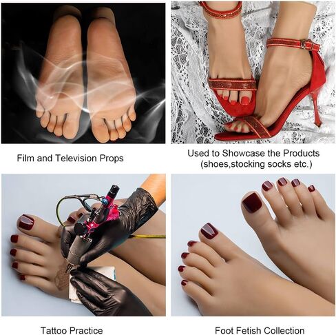 Sumumtor 1Pair Soft Silicone Lifesize Female Mannequin Feet Realistic Silicone Foot Mannequin Display Shoes Display Jewelry Sandal Shoe Sock Display Art Sketch Nail (Light Color) in Saudi Arabia