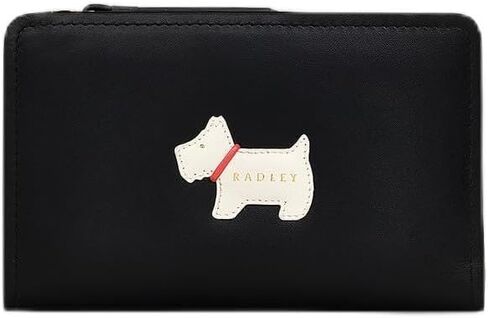 RADLEY London - محفظة جلدية متوسطة الحجم ثنائية الطي - حامل بطاقات متعددة مع جيب بسحاب - محفظة نحيفة للنساء (أسود) in Saudi Arabia