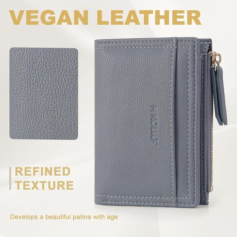 HKCLUF Small Wallet for Women Slim Credit Card Holder Vegan Leather Bifold Compact Wallet Women With Zipper Coin Pocket ID Window(red) in Saudi Arabia