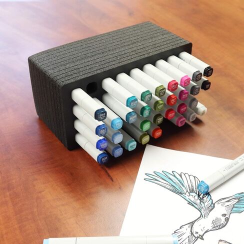 Polar Whale Art Marker Storage Tray Organizer Pen Pencil Brush Storage Design Stand Supply Horizontal Storage Non-Scratch Non-Rattle Washable Compatible with Copic and More Holds 72 in Saudi Arabia