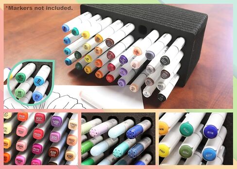 Polar Whale Art Marker Storage Tray Organizer Pen Pencil Brush Storage Design Stand Supply Horizontal Storage Non-Scratch Non-Rattle Washable Compatible with Copic and More Holds 72 in Saudi Arabia