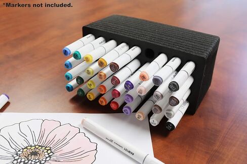 Polar Whale Art Marker Storage Tray Organizer Pen Pencil Brush Storage Design Stand Supply Horizontal Storage Non-Scratch Non-Rattle Washable Compatible with Copic and More Holds 72 in Saudi Arabia