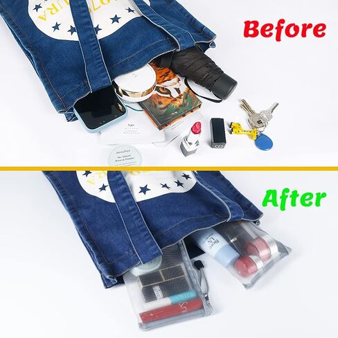 6 عبوات من حقائب مستحضرات التجميل الشبكية، وحقائب مكياج من النايلون مع سحاب للمنزل والمكتب وحقيبة الحفاضات (أسود) in Kuwait