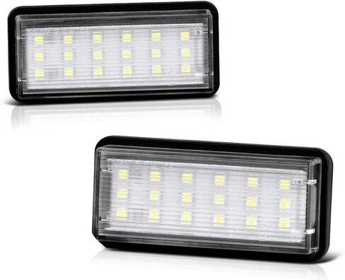 VIPMOTOZ لوحة ترخيص LED كاملة لسيارة Toyota Land Cruiser Lexus GX470 LX470 LX570-6000K باللون الأبيض الماسي، استبدال مجموعة مصابيح العلامة المكونة من قطعتين in Kuwait