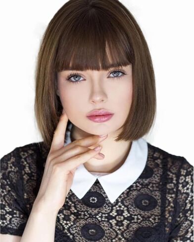 Brown Bob Wigs for Women Girls Velma Costume Short Brown Hair Wig with Bangs Natural Cute Synthetic Wigs for Daily Party Halloween BU253BR in Kuwait