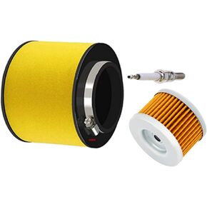 Road Passion 17254-HN5-670 Air Filter & Oil Filter & Spark Plug Compatible with Honda Rancher TRX350FE TRX350FM TRX350TE TRX350TM 2000-2006/ Foreman TRX400FW 1995-2003/ TRX450S TRX450ES 1998-2001
