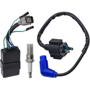 30410-HN5-671 CDI Box Fits for Honda Rancher TRX350 TRX 350 TRX350FE TRX350FM TRX350TE TRX350TM 2x4 4x4 ES/S 2000-2005 30400-HN4-305 30400-HN5-305 with Ignition Coil Spark Plug